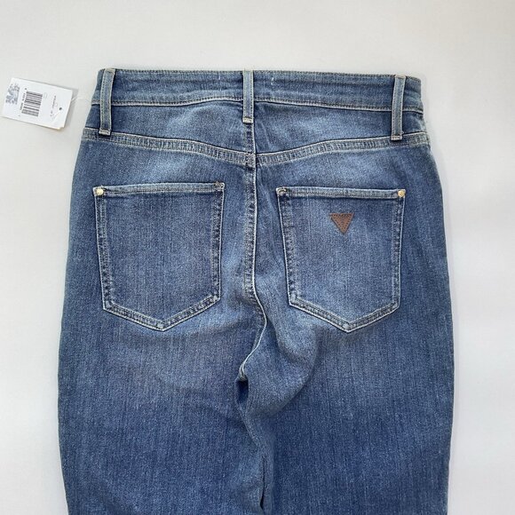 Guess Women’s Super High Rise Skinny Jeans In Blue Destroyed And Patched Size 28 - Picture 11 of 13
